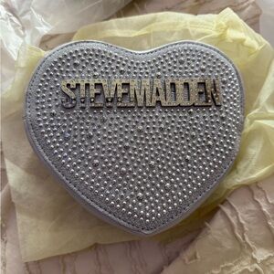 Steve Madden Silver Heart Clutch
